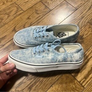 Vans Authentic Acid Wash Blue Jean Canvas Sneakers